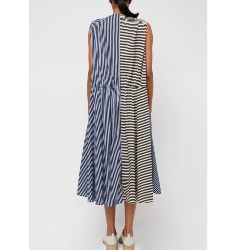NWT NO.6 Leigh Midi Dress - Stripe Combo Blue Black White Causal Cotton - Picture 4 of 13